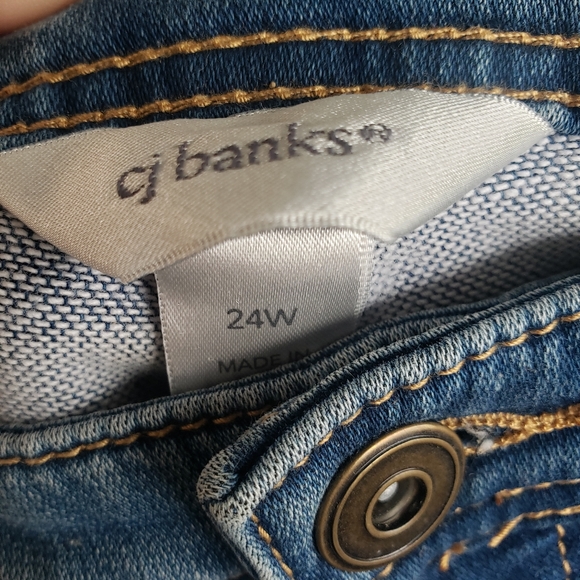 Plus Size 24 CJ Banks Blue Stretchy Jeans Shorts summer - Picture 2 of 3